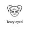 teary eyed girl face icon. Element of emotions for mobile concept and web apps illustration. Thin line icon for website design and