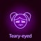 teary eyed girl face icon in neon style. Element of emotions for mobile concept and web apps illustration. Signs and symbols can