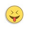 tease colored emoji sticker icon. Element of emoji for mobile concept and web apps illustration