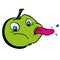 Tease funny cartoon green apple