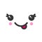 Tease with tongue kawaii cute emotion face, emoticon vector icon