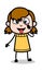 Teasing Expression - Retro Cartoon Girl Teen Vector Illustration
