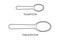 Teaspoon and tablespoon icons top view. Cutlery, kitchen utensils, cooking measuring tools. Vector outline illustration