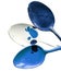 Teaspoons of blue and white on a white background insulated