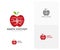 Tech Apple logo design vector template, Fruits Apple icon symbol