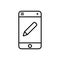 Tech Gadget Phone with Pencil Edit Icon