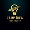 Tech lightbulb Idea logo design concept