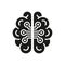 Tech Science Silhouette Pictogram. Human Brain and Digital Technology Black Solid Icon. Neurology and Artificial