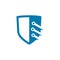 Tech shield security logo, simple icon