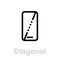 Tech specs diagonal phone icon. Editable line vector.