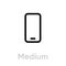 Tech specs medium phone icon. Editable line vector.