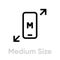 Tech Specs Medium Size phone icon. Editable Vector Outline.