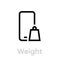 Tech specs weight phone icon. Editable line vector.