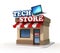 Tech store shop front 3d rendering