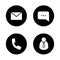 Tech support black icons set