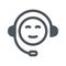 Tech support icon. Face with phone headset