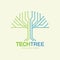 tech tree logo concept,green network technology logo vector.tech tree electrical circuit digital logo vector icon