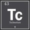 Technetium chemical element, dark square symbol