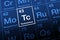 Technetium on periodic table of elements, metal with symbol Tc