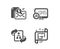 Technical algorithm, Accounting report and Report statistics icons. Architectural plan sign. Vector