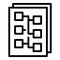 Technical algorithm icon, outline style