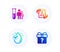 Technical algorithm, Water drop and Medical analyzes icons set. Secret gift sign. Vector