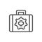 Technical assistance suitcase line icon.