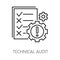 Technical audit. Web audit isolated thin line icon