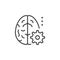 Technical brain line outline icon