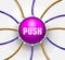 Technical button push with wire background. Vector