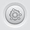 Technical Data Icon. Gear and Option Dots. Engineering Symbol.