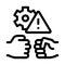 Technical dispute icon vector outline illustration