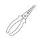 Technical electric long nose pliers icon