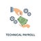 Technical Payroll flat icon. Colored element sign from recruitment collection. Flat Technical Payroll icon sign for web