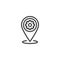 Technical service location pin line icon.