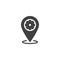 Technical service location pin vector icon