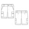 Technical sketch cargo shorts pants design template