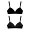 Technical sketch girls bra in black color. Female white brassiere.