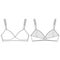 Technical sketch girls bra. Female white brassiere. Women casual underclothing