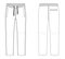 Technical sketch of man sports trousers - vector