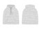Technical sketch for men hoodie in melange fabric. Mockup template hoody