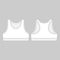 Technical sketch sports bra. Women`s sport underwear design template