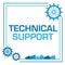 Technical Support Blue Borders Gears Corner Squares