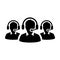 Technical support icon vector male business customer service person profile avatar with headphone for online assistant
