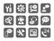 Technical support, icons, monochromatic, gray.