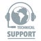 Technical support logo, simple gray style