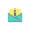 Technical support mail flat icon