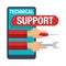 Technical support online icon concept