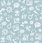 Technical support, repair, assistance, seamless pattern, blue, pencil hatching, vector.