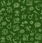 Technical support, repair, assistance, seamless pattern, green, colored, pencil hatching, vector.